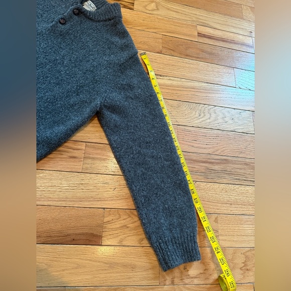 LL Bean Sweater Mens Size XL Gray Classic Ragg Lambs Wool Henley Pullover Button - Picture 8 of 11